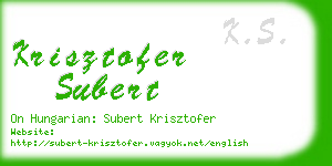 krisztofer subert business card